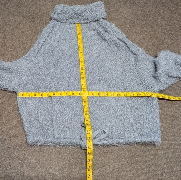 FREE PEOPLE FP Movement (Small) Cozy Heatin Up Bubble Pullover Oversize Gray - Picture 10 of 10